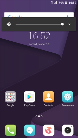 Maintenir appuyé pour baisser le volume au niveau requis