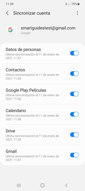 Asegúrese de haber seleccionado Contactos