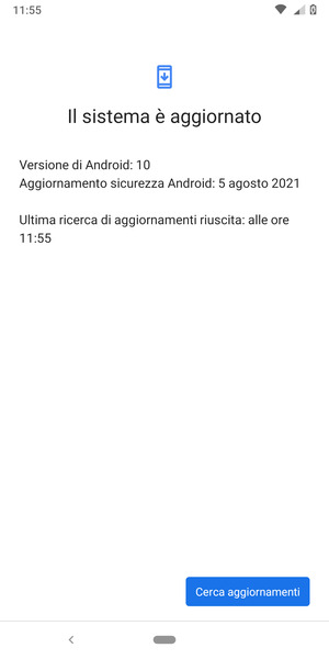 Se il tuo telefono è aggiornato, vedrai la seguente schermata