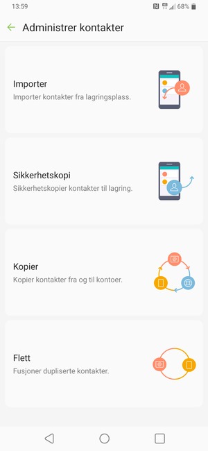 Velg Importer
