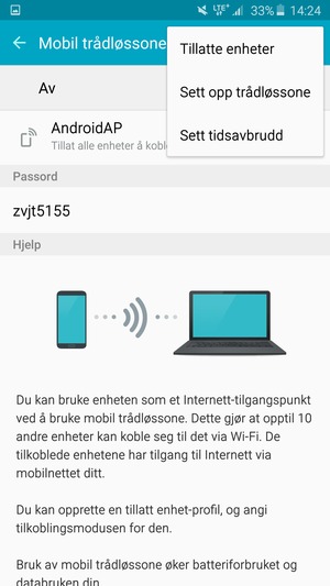 Velg Sett opp mobile trådløssone