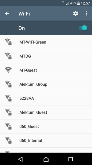 Select the wireless network you want to connect to