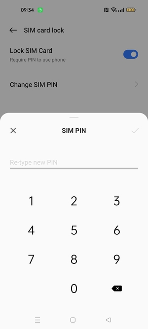 Confirm your new SIM PIN and select OK