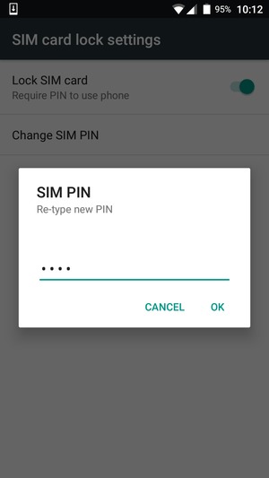 Confirm your new SIM PIN and select OK