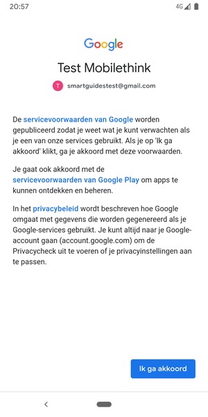 Selecteer Ik ga akkoord