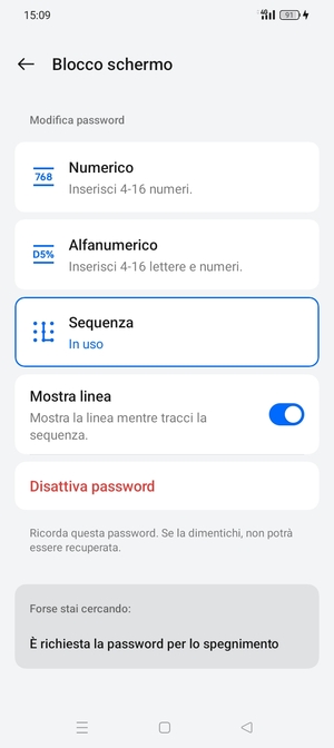 Il tuo telefono è ora protetto dal blocco schermo