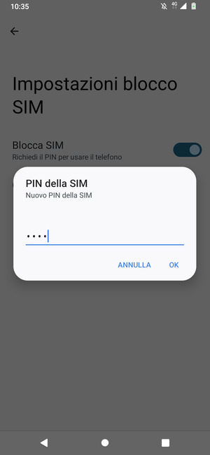 Inserisci Nuovo PIN della SIM e seleziona OK