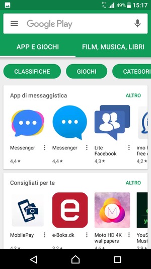 Seleziona la barra di ricerca