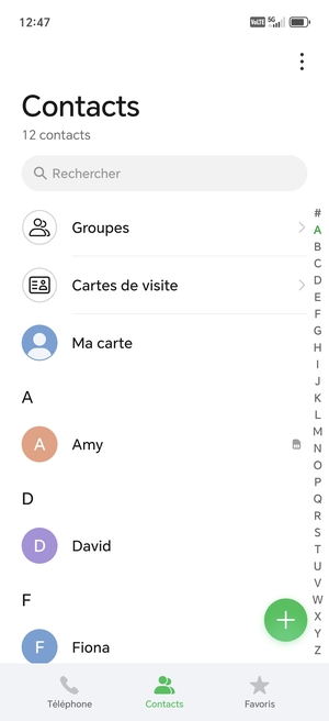 Sélectionnez le bouton du Menu