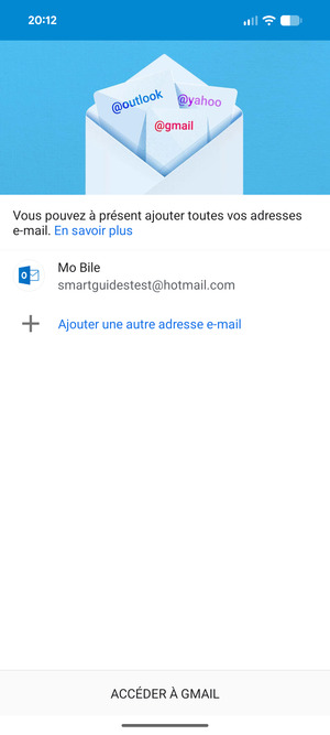 Sélectionnez ACCÉDER À GMAIL