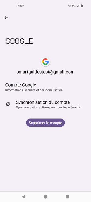 Sélectionnez Synchronisation du compte