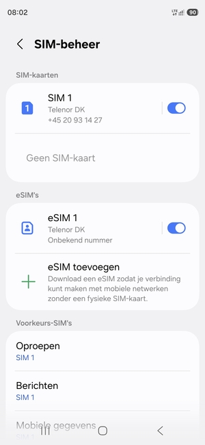 Uw eSIM is nu geactiveerd