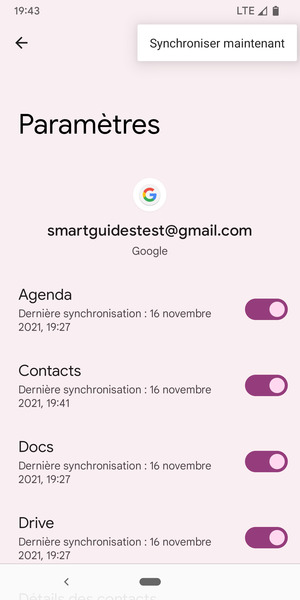 Sélectionnez Synchroniser maintenant