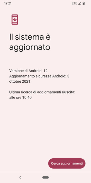 Se il tuo telefono è aggiornato, vedrai la seguente schermata
