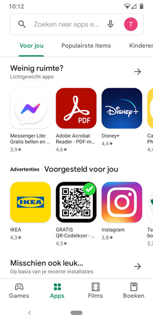 Selecteer de zoekbalk