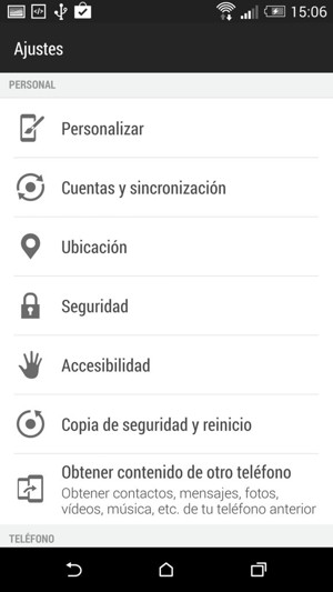 Seleccione Seguridad