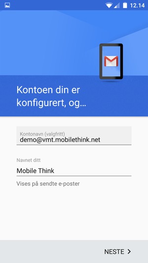 Gi kontoen din et navn, og skriv inn navnet ditt. Velg NESTE