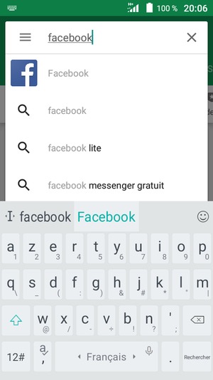 Saisissez le nom de l'appli et sélectionnez Rechercher