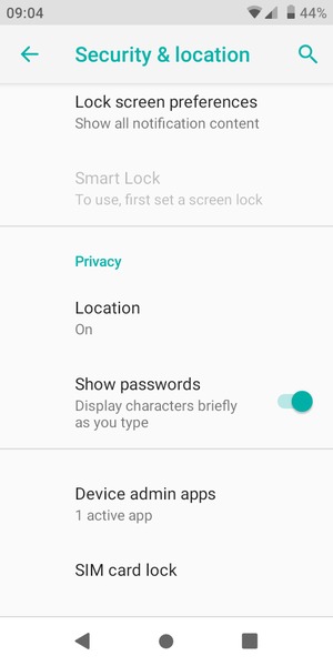Select SIM card lock
