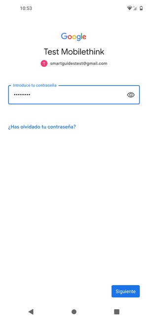 Introduzca su contraseña y seleccione Siguiente