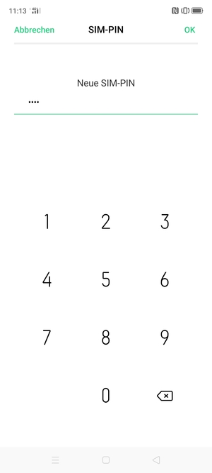 Geben Sie Ihre Neue SIM-PIN ein und wählen Sie OK