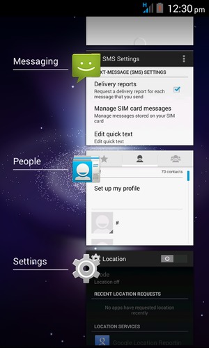 Swipe apps to the right to close them