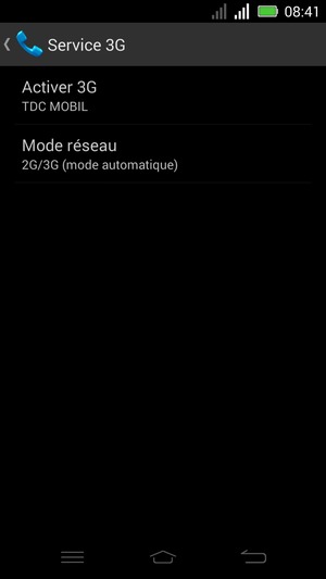 Sélectionnez Mode réseau