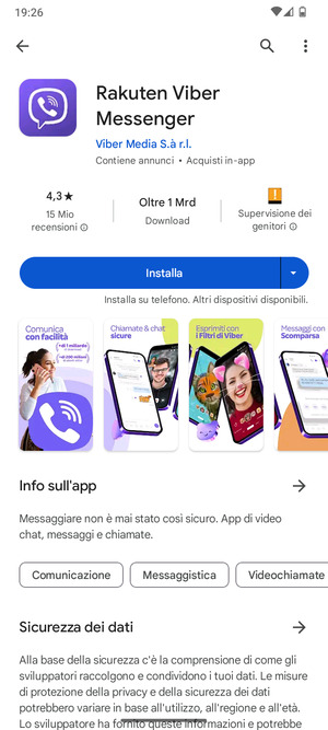 Seleziona Installa