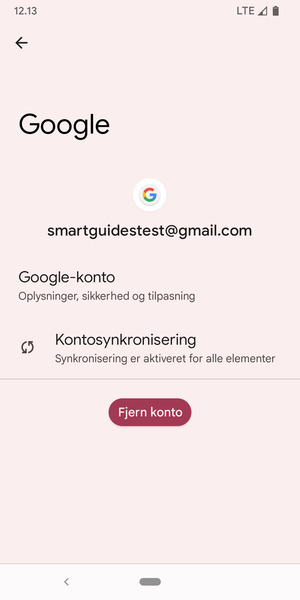 Vælg Kontosynkronisering