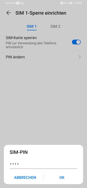 Bestätigen Sie Ihre neue SIM-PIN und wählen Sie OK