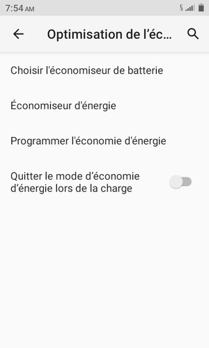 Sélectionnez Choisir l'économiseur de batterie