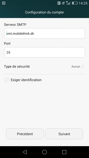 Décochez la case Exiger identification et sélectionnez Suivant