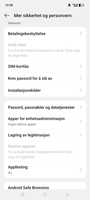 ,Bla til og velg  SIM-kortlås