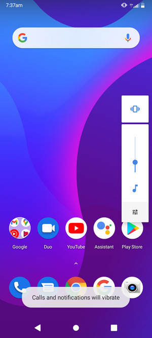 Select Vibrate to change to silent mode