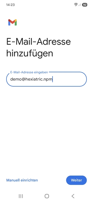 Geben Sie Ihre E-Mail-Adresse ein und wählen Sie Weiter