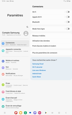 Sélectionnez Connexions