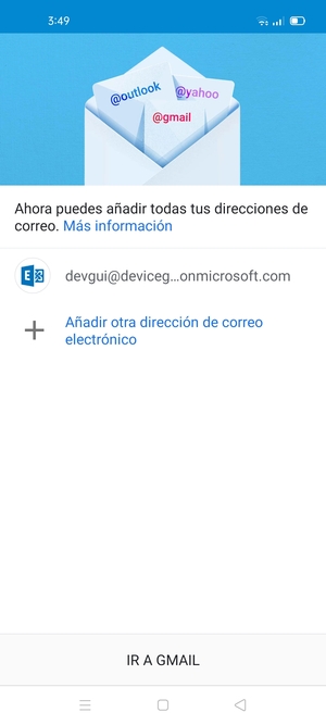 Seleccione IR A GMAIL
