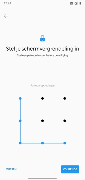 Teken een ontgrendelingspatroon en selecteer VOLGENDE