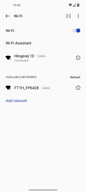You are now connected to the Wi-Fi network
