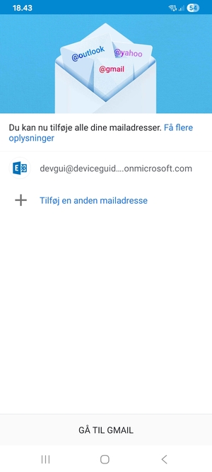Vælg GÅ TIL GMAIL