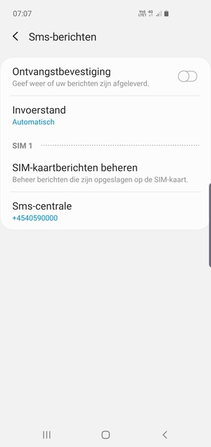 Selecteer Sms-centrale