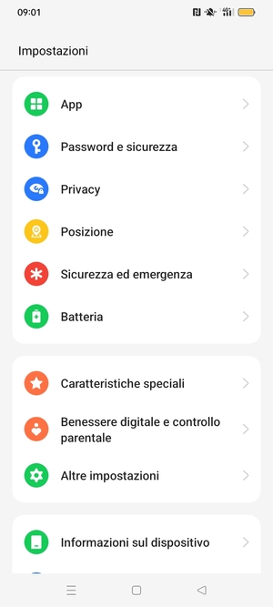 Scorri e seleziona Password e sicurezza