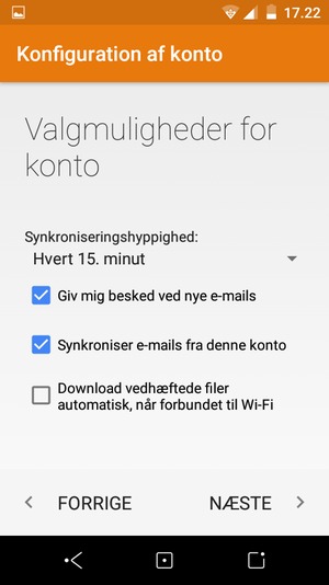 Vælg NÆSTE