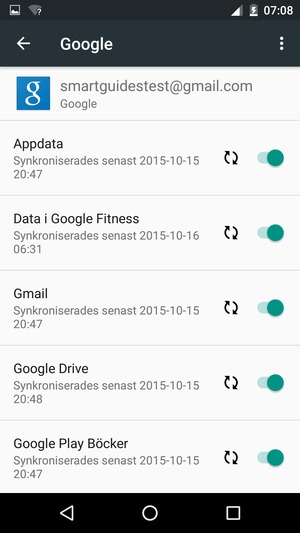 Din information kommer att synkroniseras