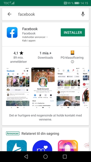 Vælg appen