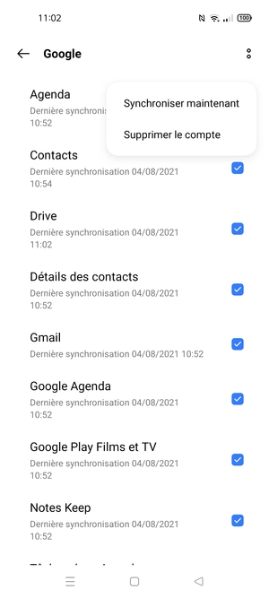 Sélectionnez Synchroniser maintenant