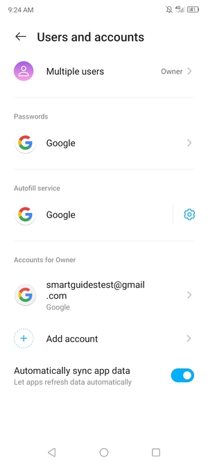 Select your Google account