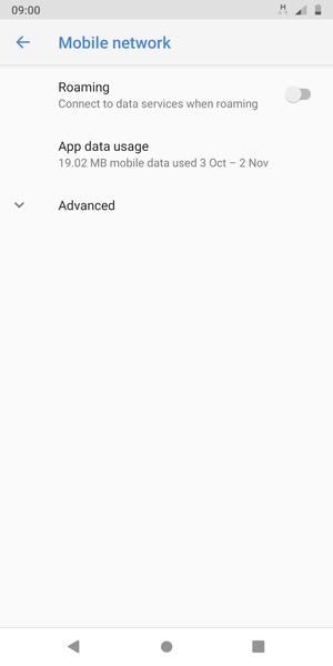 To change network if network problems occur, select Advanced