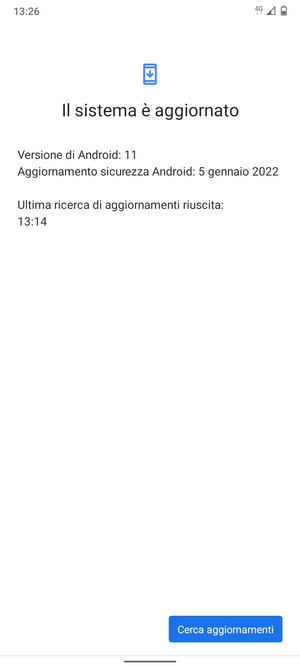 Se il tuo telefono è aggiornato, vedrai la seguente schermata