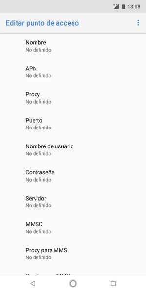 Introduzca la información de MMS